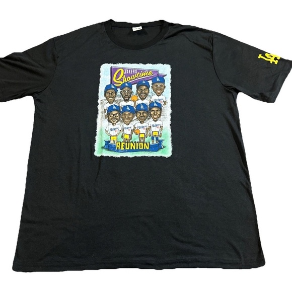 MLB LA Dodgers Lakers Showtime Reunion Shirt XL Black Short Sleeve Graphic World - Picture 1 of 4